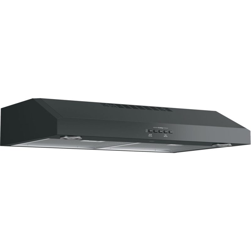 GE - 30" Convertible Range Hood - Black on black - Image 5