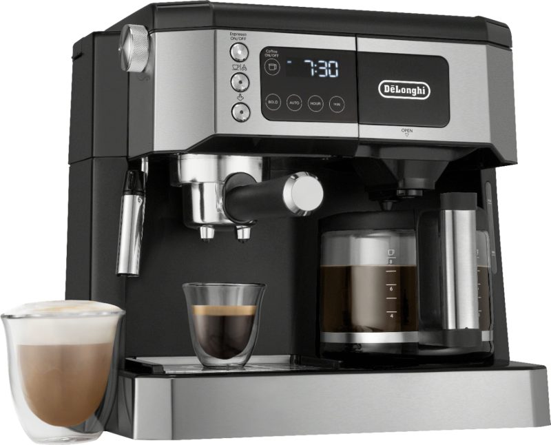 De'Longhi - Digital All-in-One Combination Coffee and Espresso Machine - Black and Stainless Steel COM530M - Image 4