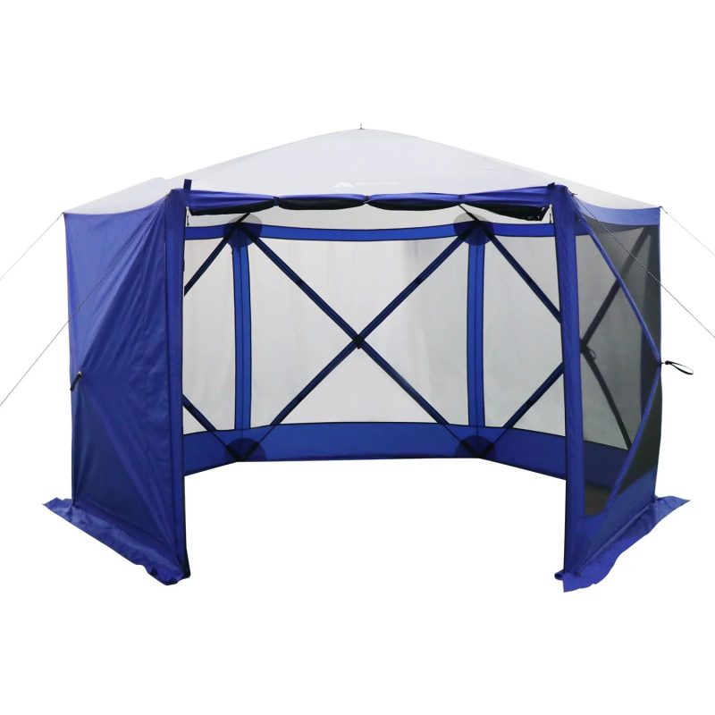 Ozark Trail 6 Hub Outdoor Camping 11'x10'x88.5" Screen House, 1 Room, Blue - Image 5