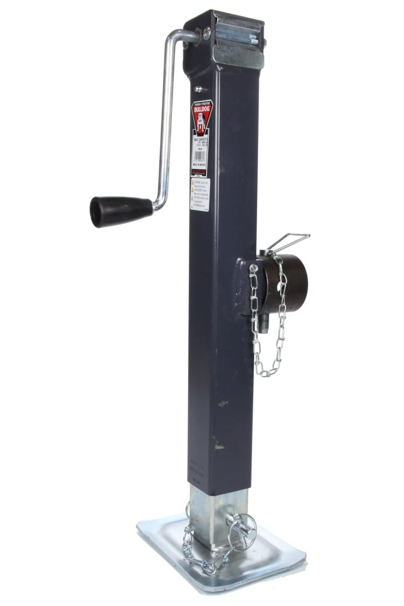 BULLDOG 190758 Square Trailer Jack, Side Mount, 8,000 lbs. Support Capacity, Sidewind, Weld-On, 15 Inch Travel