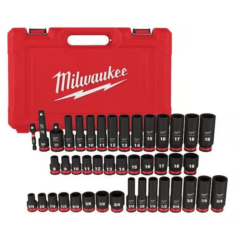 Milwaukee SHOCKWAVE 3/8 in. Drive SAE and Metric 6 Point Impact Socket Set (43-Piece)