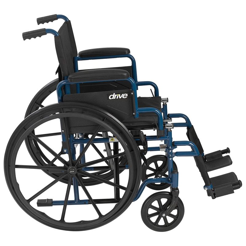 Drive Medical Blue Streak Lightweight Folding Wheelchair with 20 Inch Wide Seat - Image 2