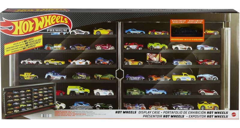 Hot Wheels Display Case with Exclusive Mercedes-Benz 190E 1:64 Scale Sports Car - Image 6