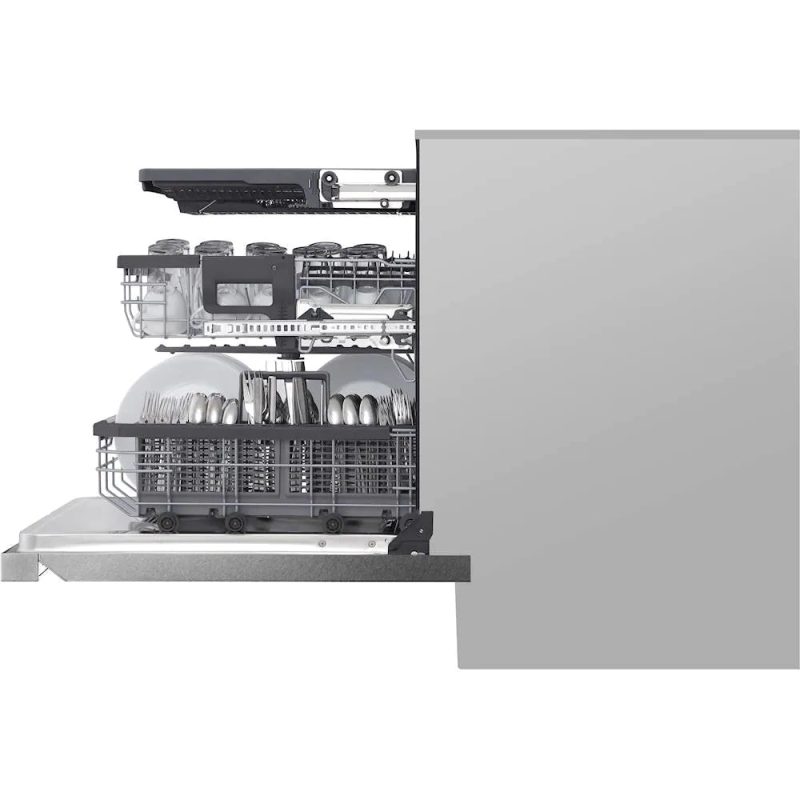 LG - SIGNATURE Top Control Built-In Dishwasher with Stainless Steel Tub, TrueSteam, 3rd Rack, 38dBA - Textured steel - Image 14