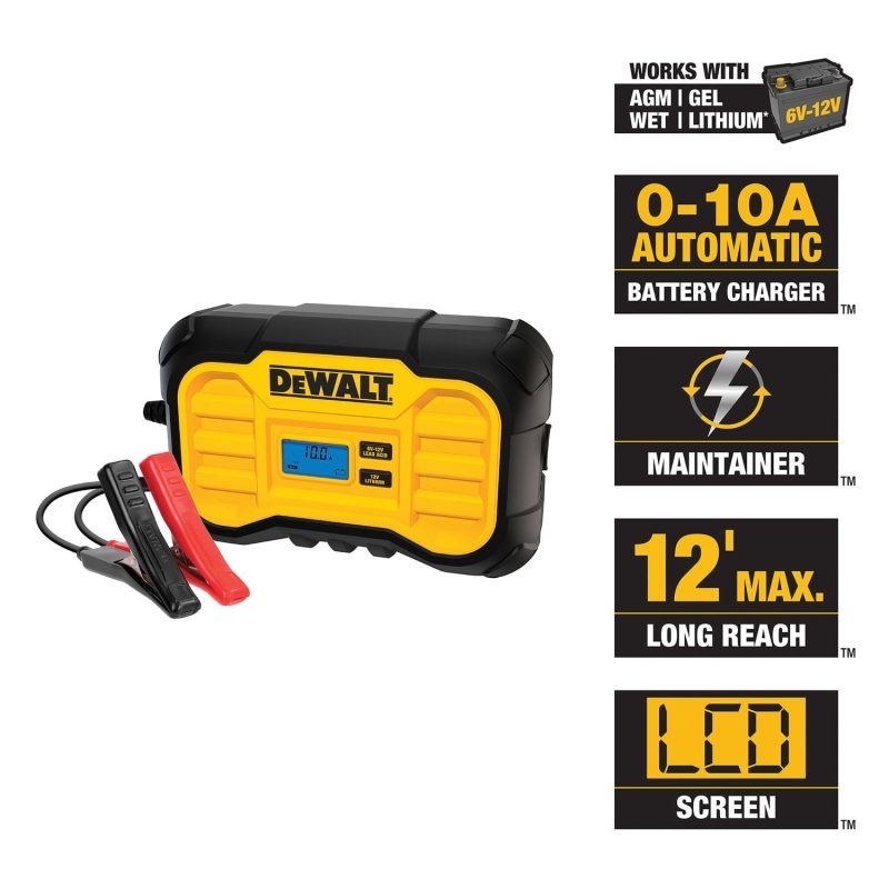 DEWALT DXAEC10 Professional 6-Volt/12-Volt 10-Amp Automatic Battery Charger/Maintainer, DXAEC10 - Image 5