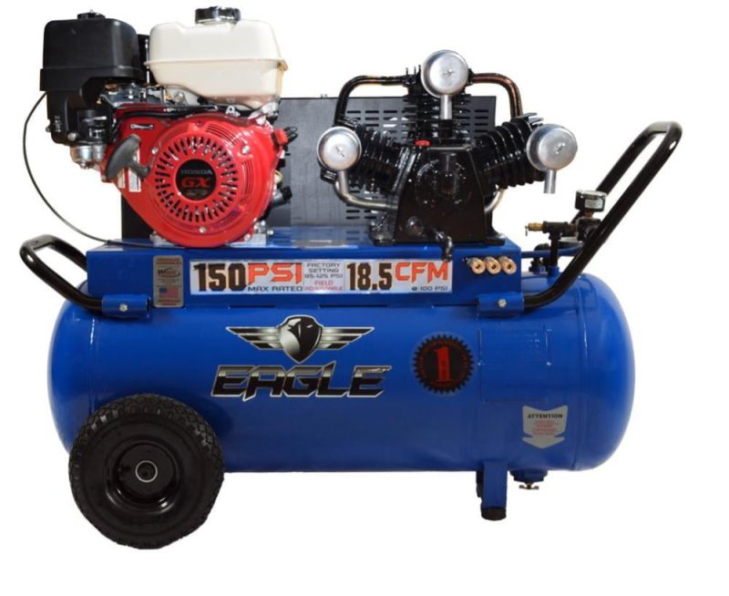 Eagle Compressor Portable Gas Air Compressor 9Hp 25 Gallon