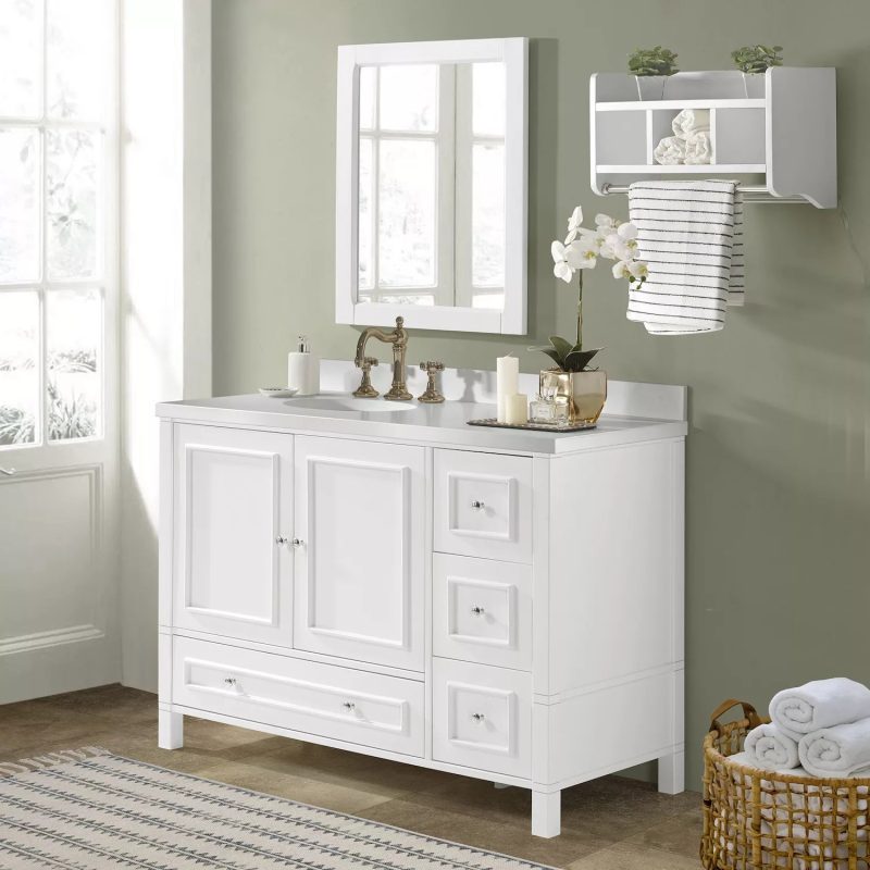 Alaterre Furniture Williamsburg White Vanity Cabinet - Image 9