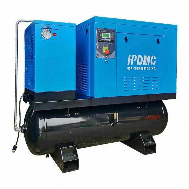 460v 3-Phase 10HP Rotary Screw Air Compressor With 80 Gal. ASME Tank + Refrigerated Air Dryer - Image 9