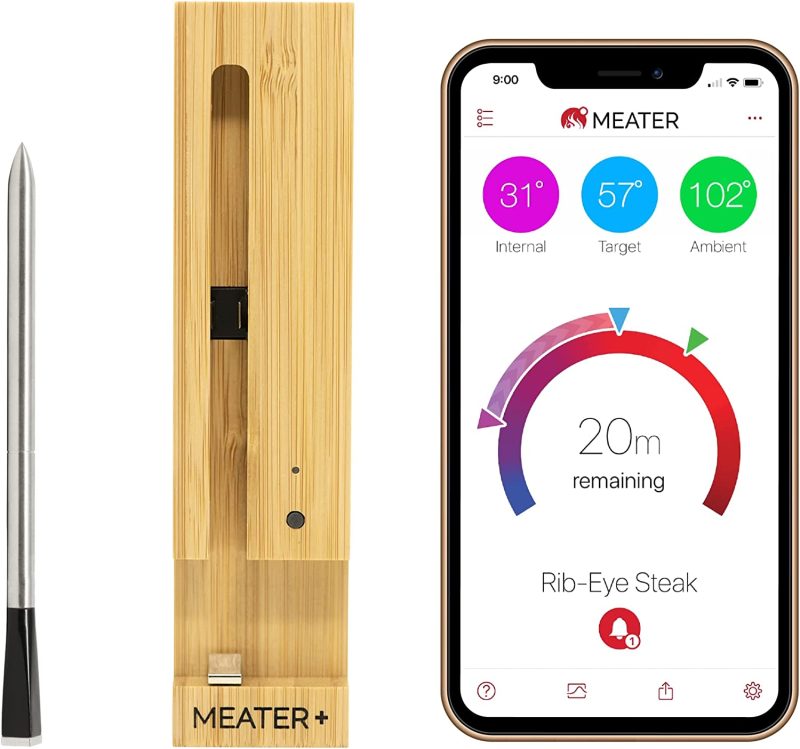 MEATER Plus | Smart Meat Thermometer with Bluetooth | 165ft Wireless Range | for The Oven�� Grill�� Kitchen�� BBQ�� Smoker�� Rotisserie