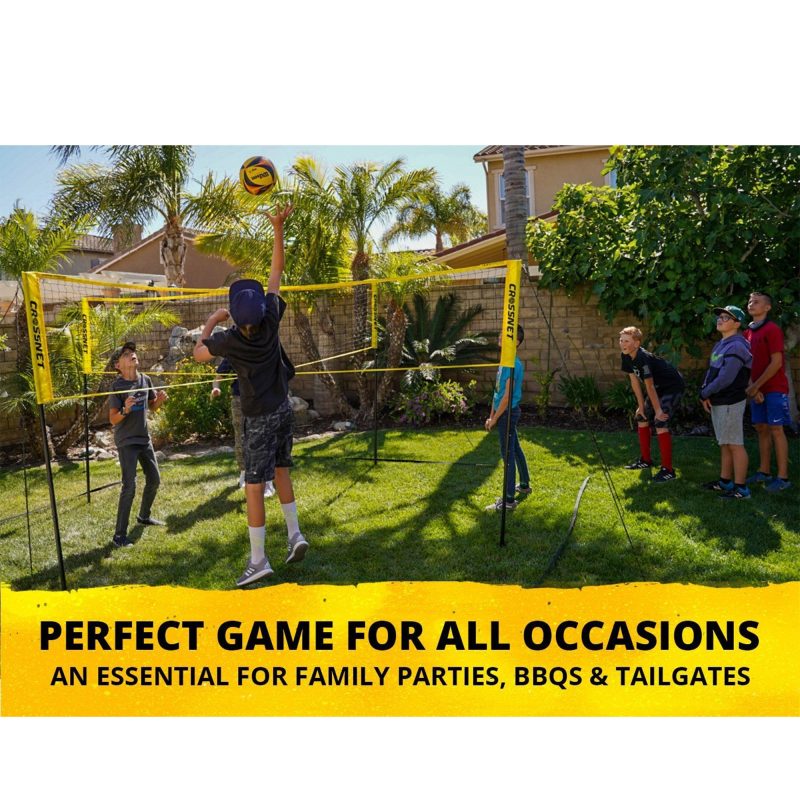 Crossnet 4 Way Adjustable Volleyball Net and Volleyball Game Set (Open Box) - Image 5