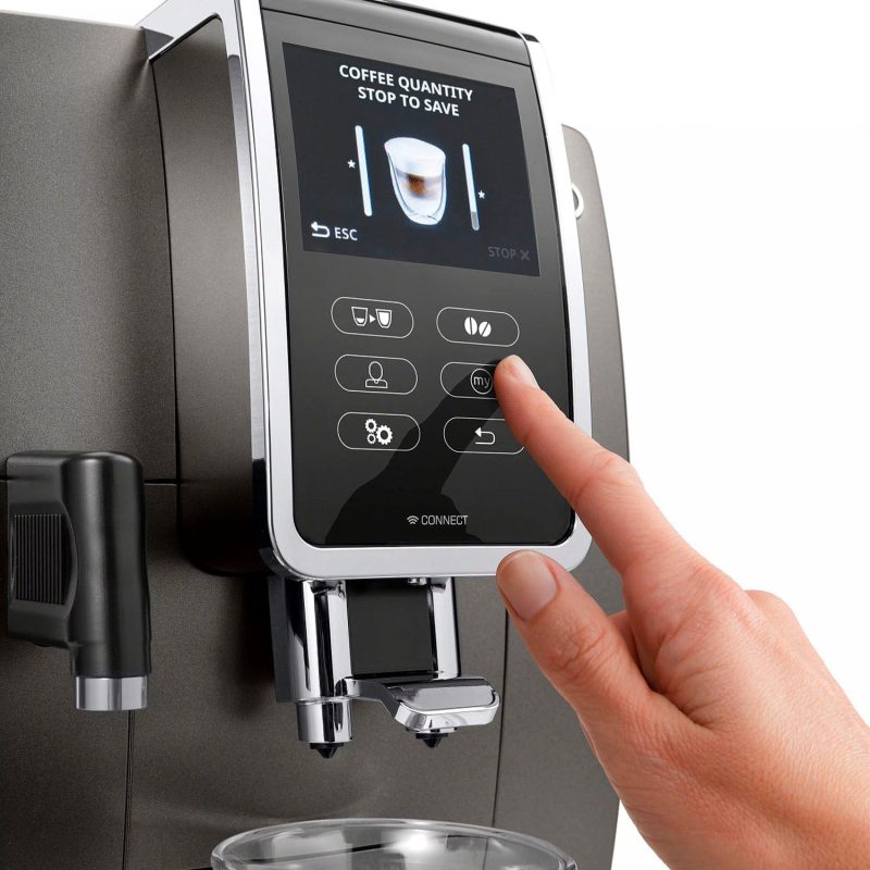 De'Longhi - Dinamica Plus Fully Automatic Espresso Machine with Built-in Grinder - Titanium - Image 4