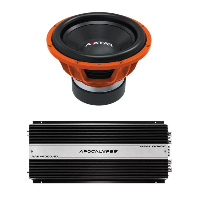 Deaf Bonce Car Audio 15" 2Ohm Avatar Subwoofer STU-1546-D2&Monoblock Amp Package New