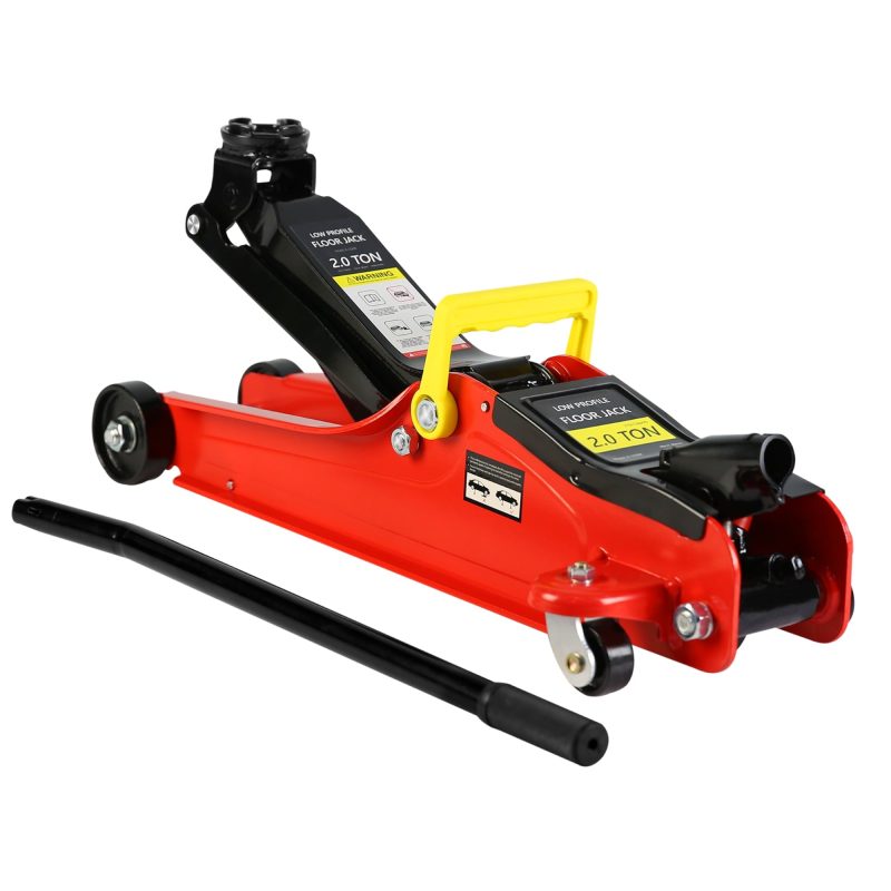 Low Profile Car Jack Lift, Seizeen 2 Ton(4000LBS) Heavy-Duty Floor Jack with Hydraulic Lift Pump, 3.3"-15.2" Quick Lift Jack with Carry Bag, Red - Image 7