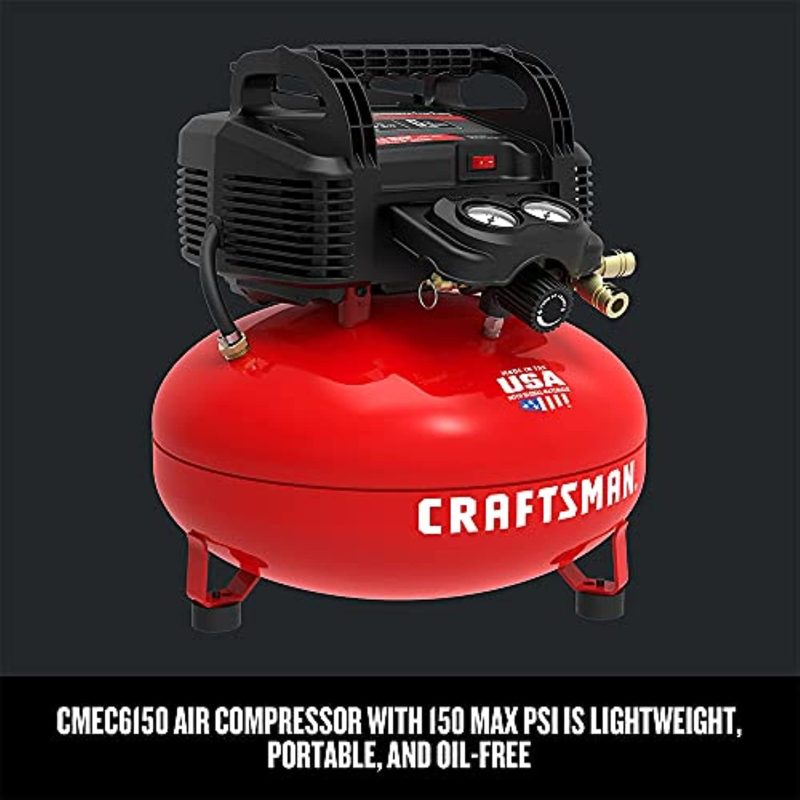 Craftsman 6 gal. Pancake Portable Brad Nailer and Air Compressor Combo Kit 150 psi 0.8 hp - Case Of: 1 - Image 3