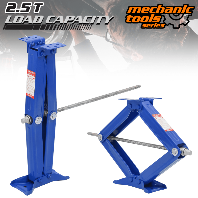 M-AUTO 2.5 Ton Scissor Jack Set of 2, 5000lbs Heavy Duty Car Jack Kit for Changing Tires Tools, Stabilizer Leveling Scissor Jacks with Handle, Blue - Image 7