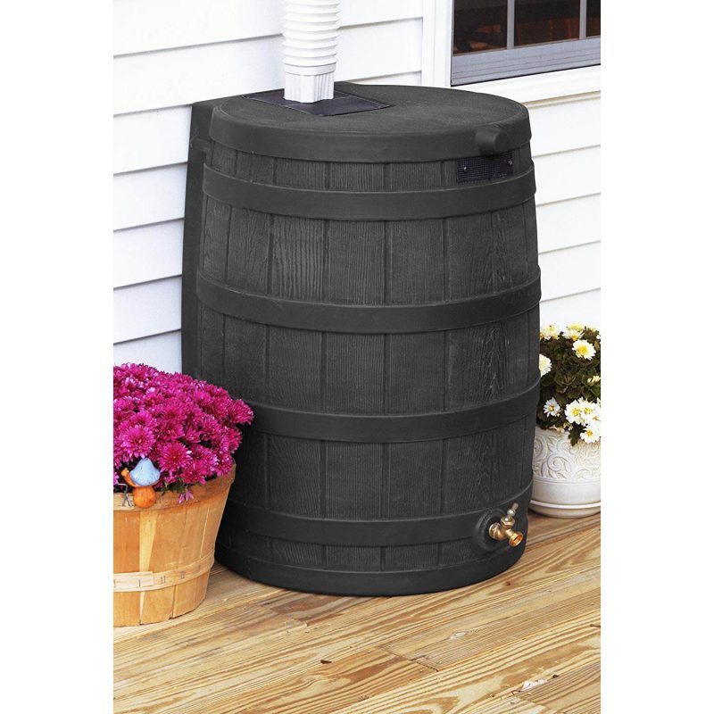 Good Ideas Rain Wizard 50 Gallon Plastic Rain Barrel Water Collector, Black - Image 2