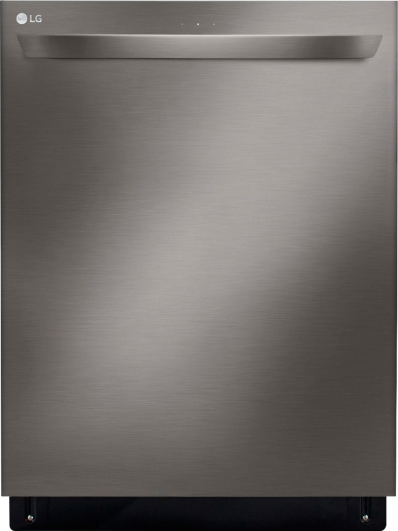 LG - 24" Top-Control Built-In Smart Wifi-Enabled Dishwasher with Stainless Steel Tub, Quadwash, and 3rd Rack - Black stainless steel - Image 13