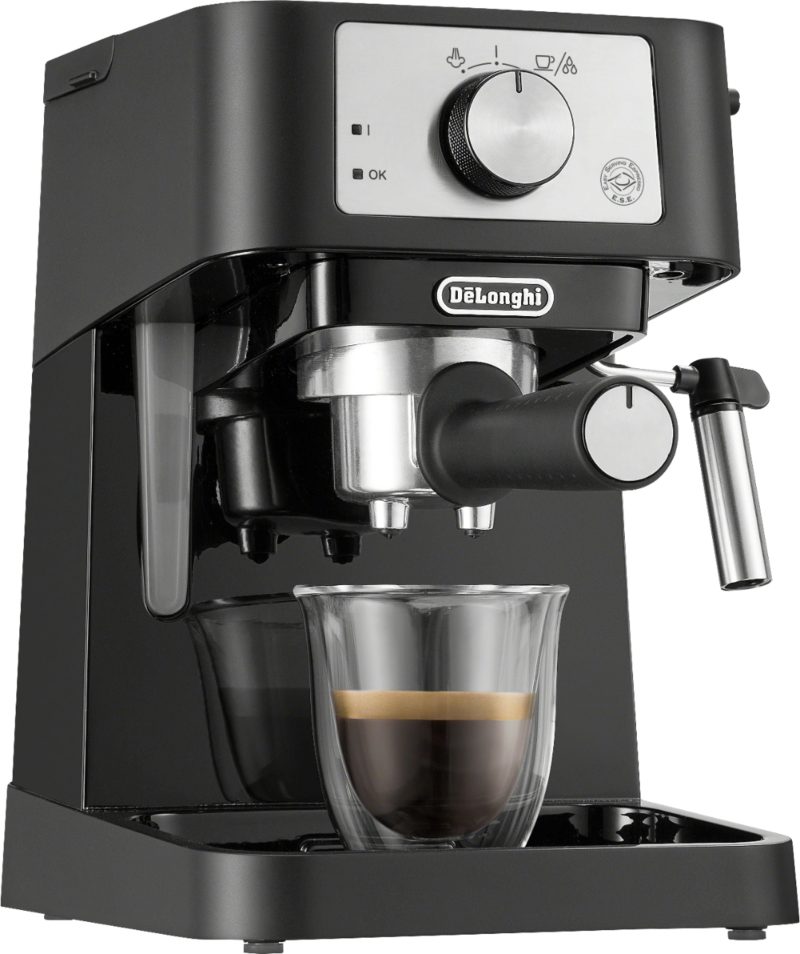 De'Longhi - Stilosa 15 Bar Pump Espresso Machine EC260BK - Black and Stainless - Image 4