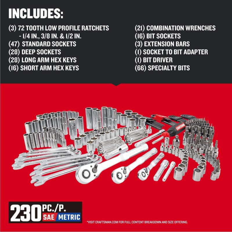 CRAFTSMAN 230PC MECHANICS TOOL SET CMMT45305 - Image 2