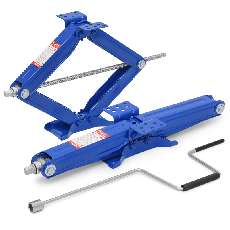 M-AUTO 2.5 Ton Scissor Jack Set of 2, 5000lbs Heavy Duty Car Jack Kit for Changing Tires Tools, Stabilizer Leveling Scissor Jacks with Handle, Blue - Image 2