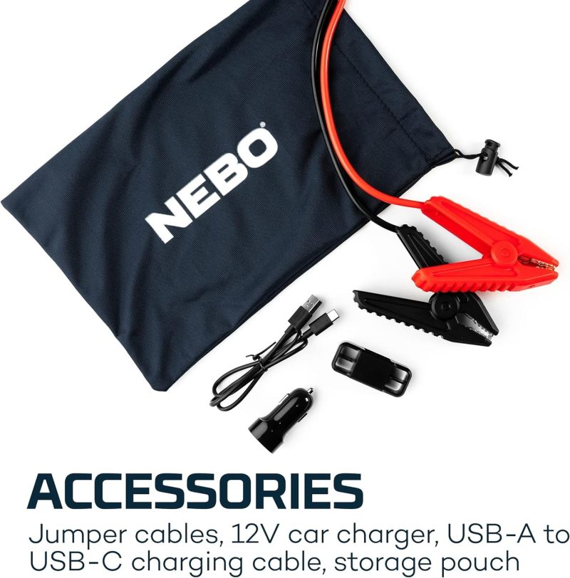 NEBO 3-in-1 Assist Jump Starter, Power Bank, and Floodlight, Portable Emergency Kit Car Jump Starter, and 200 Lumen Floodlight Keep You Prepared and Safe for Emergency Roadside Situations - Image 3