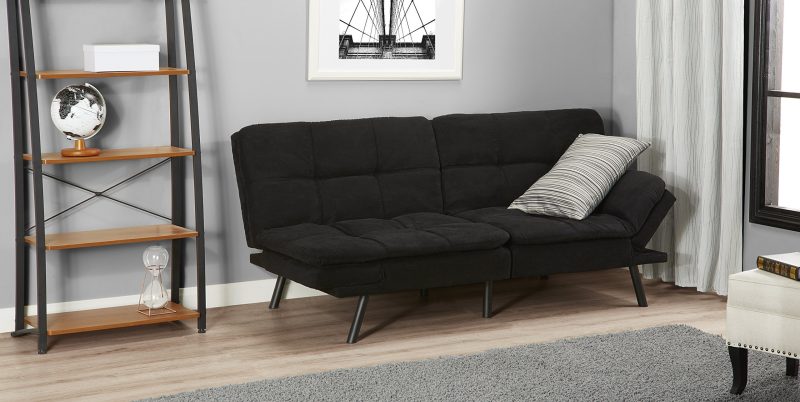 Mainstay Memory Futon Black Fabric