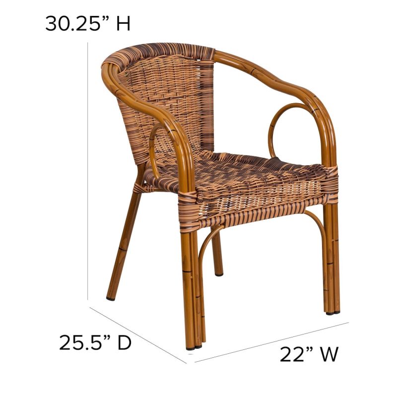 Flash Furniture Cadiz Rattan Restaurant Patio Chair - Image 7