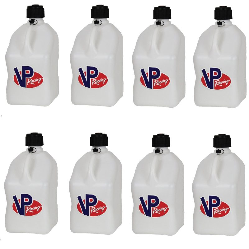 VP Racing Fuels Motorsport 5.5 Gallon Plastic Utility Jugs, White (8 Pack)