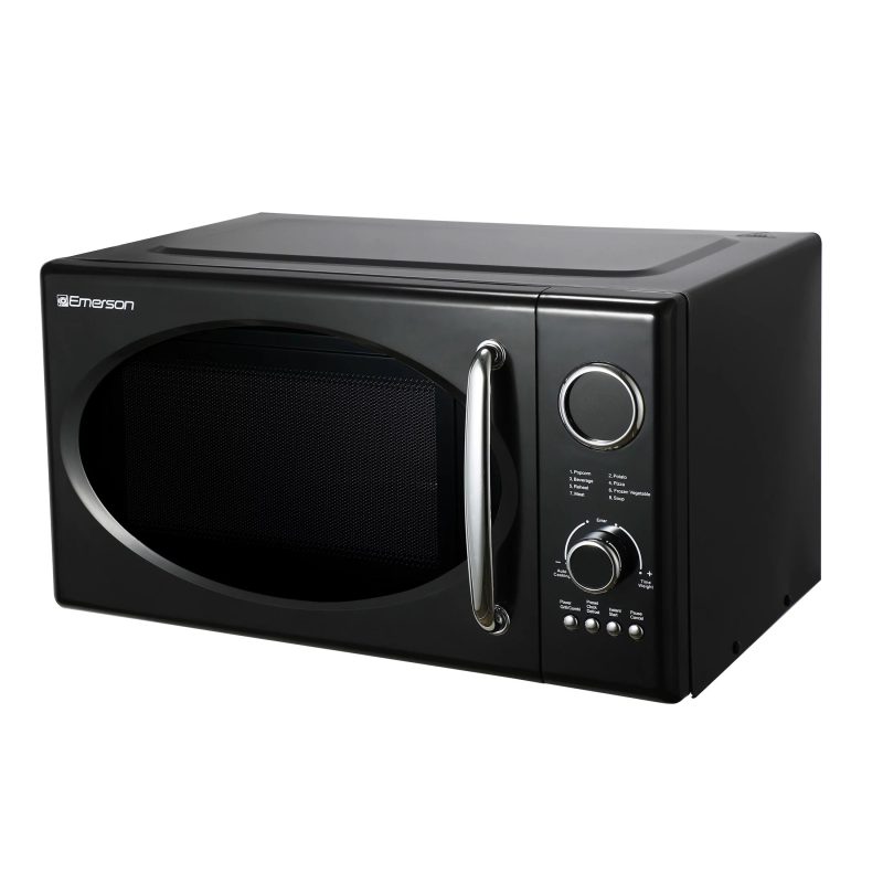 Emerson 0.9 Cu Ft, 800W Retro Black Microwave Oven with Grill, MWRG0901BK - Image 2