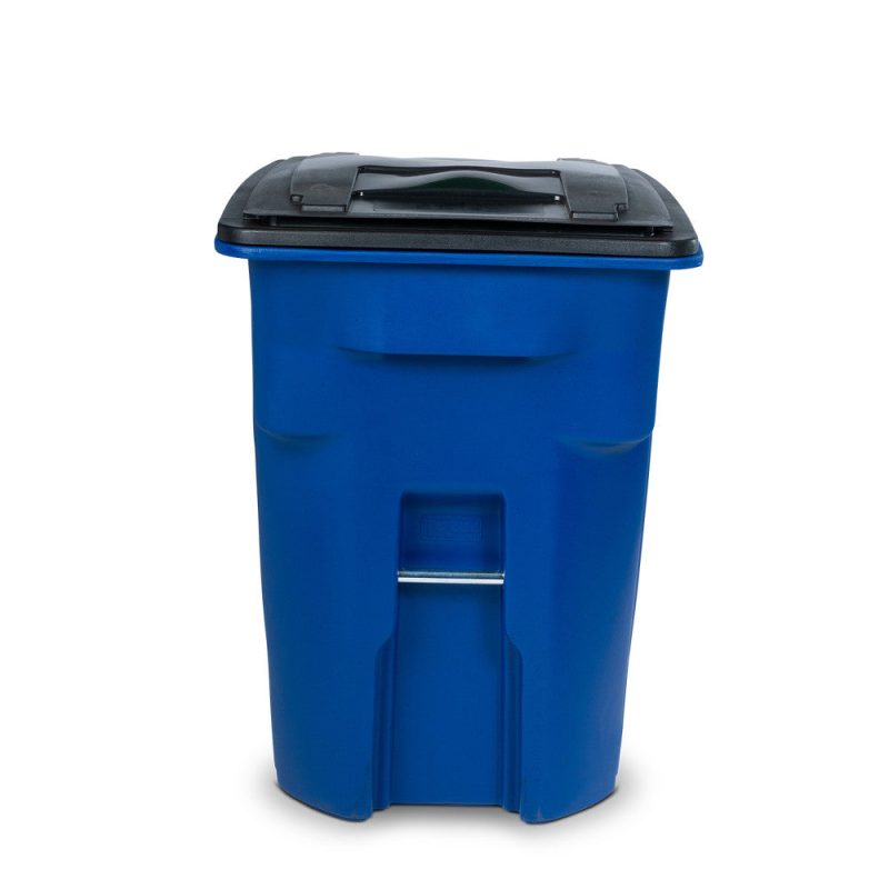 Toter 96 Gallon Trash Can with Smooth Wheels and Lid Blue - Image 2