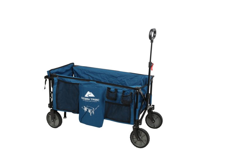 Ozark Trail Quad Folding Camp Wagon with Tailgate， Blue - Image 15