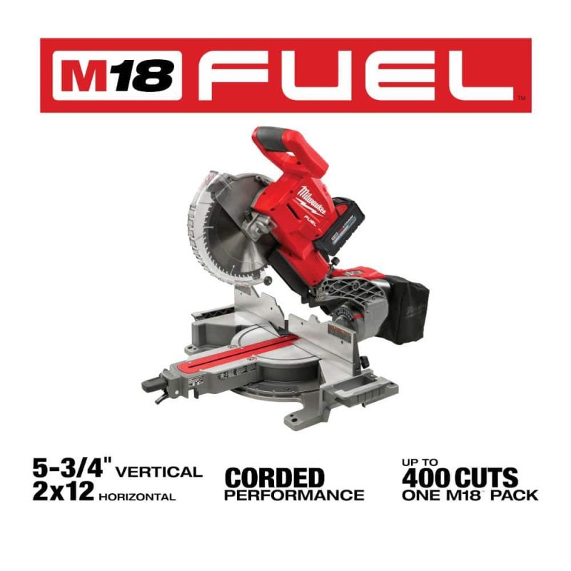 M18 FUEL 18V 10 in. Lithium-Ion Brushless Cordless Dual Bevel Sliding Compound Miter Saw Kit with One 8.0 Ah Battery 2734-21 - Image 3