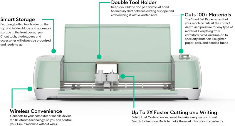 Cricut Explore Air 2 - A DIY Cutting Machine for all Crafts， Create Customized Cards， Home Decor and More， Bluetooth Connectivity， Compatible with iOS， Android， Windows and Mac， Mint - Image 6