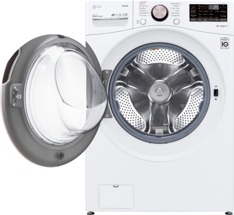 LG - 4.5 Cu. Ft. High-Efficiency Stackable Smart Front Load Washer with Steam and Built-In Intelligence - White - Image 19