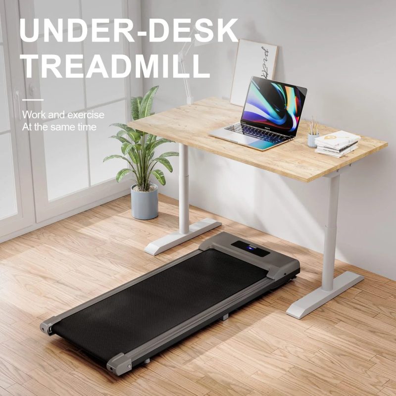 Bigzzia Under Desk Treadmill, 2.5HP Installation-Free Portable Treadmill Running Machine, 6.25MPH, Treadmill with LED Display and Wireless Remote Control for Home/Office, 265 Lb Capacity - Image 3