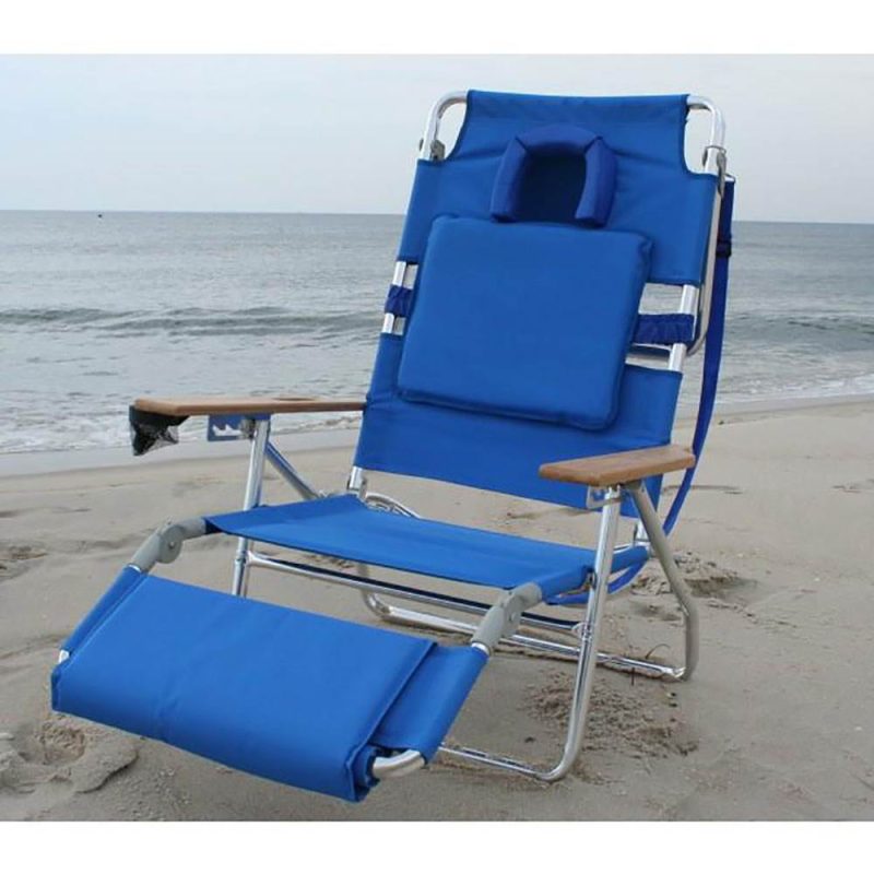 Ostrich Deluxe Padded 3-N-1 Outdoor Lounge Reclining Beach Chair, Blue (4 Pack) - Image 6