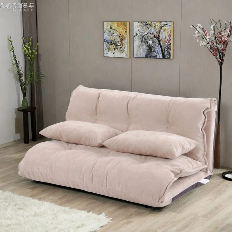 Orisfur. Lazy Sofa Adjustable Folding Futon Sofa Video Gaming Sofa with Two Pillows - Image 3