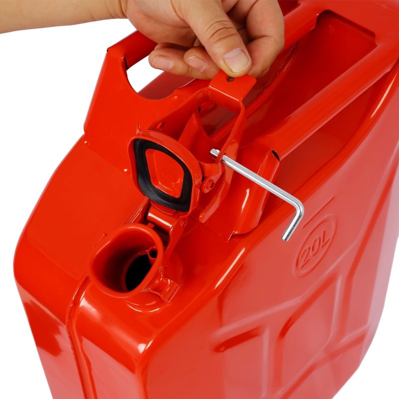 20 Liter (5 Gallon) Jerry Fuel Can with Flexible Spout, Portable Jerry Cans Fuel Tank Steel Fuel Can, Fuels Gasoline Cars, Trucks, Equipment, RED 3pcs/set - Image 8