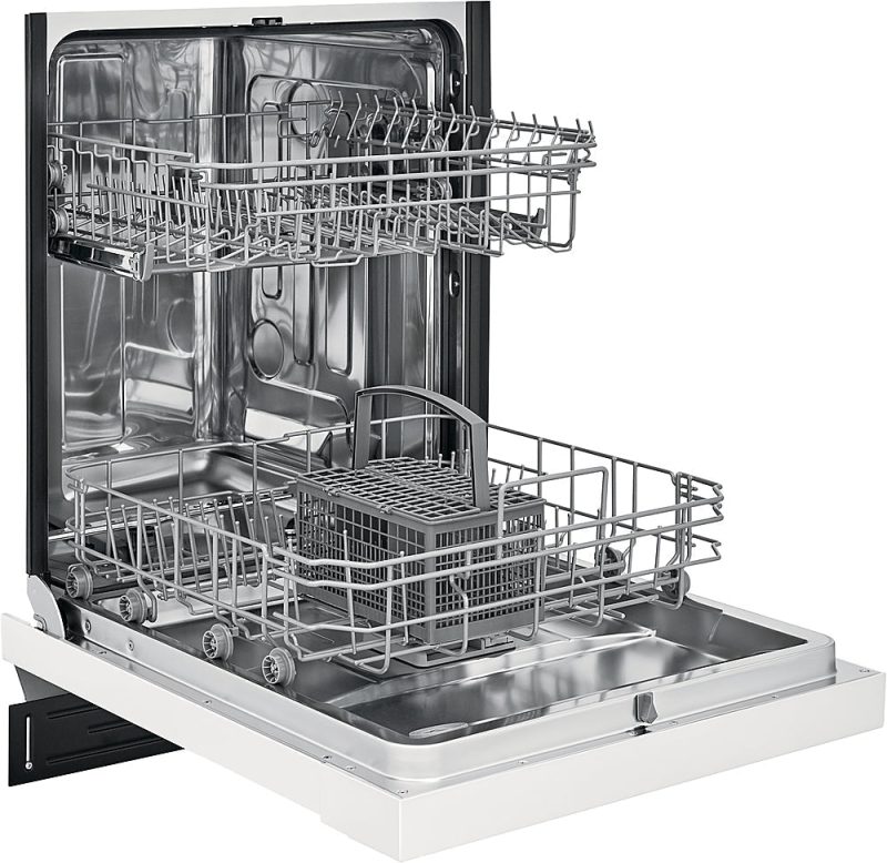 Frigidaire - 24" Compact Front Control Built-In Dishwasher with Stainless Steel Tub, 52 dBA - White - Image 7