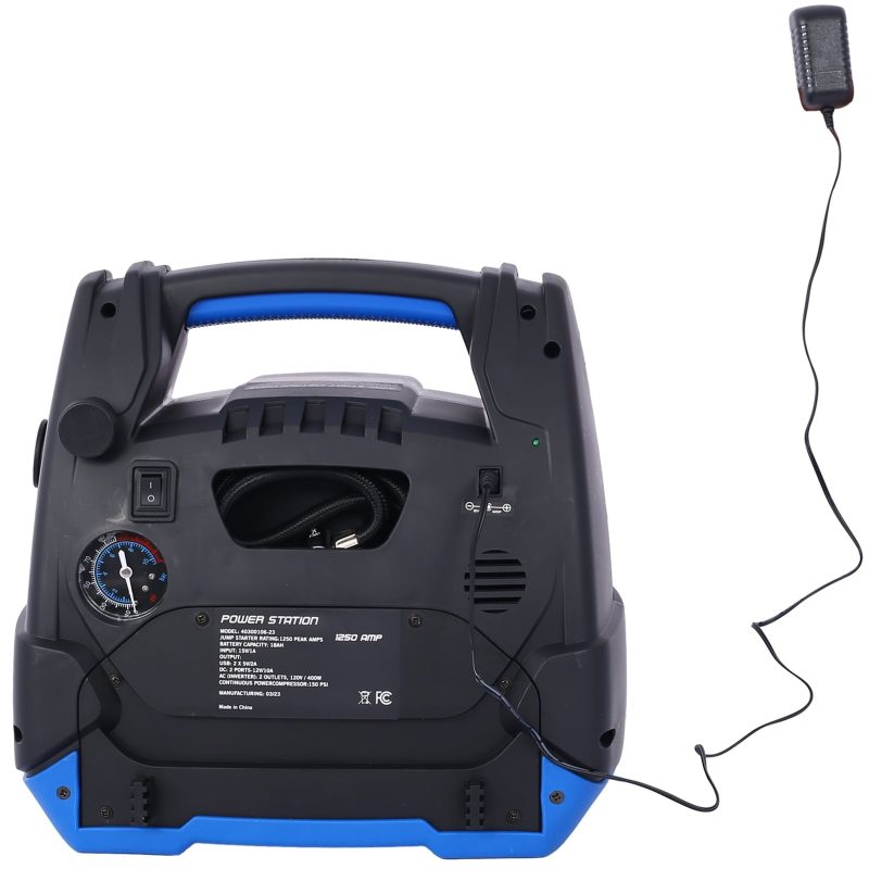 Rechargeable Jump Starter for Gas Diesel Vehicles - 1800 Amps with Air Compressor and AC, 12V DC, USB Power Station - Image 6