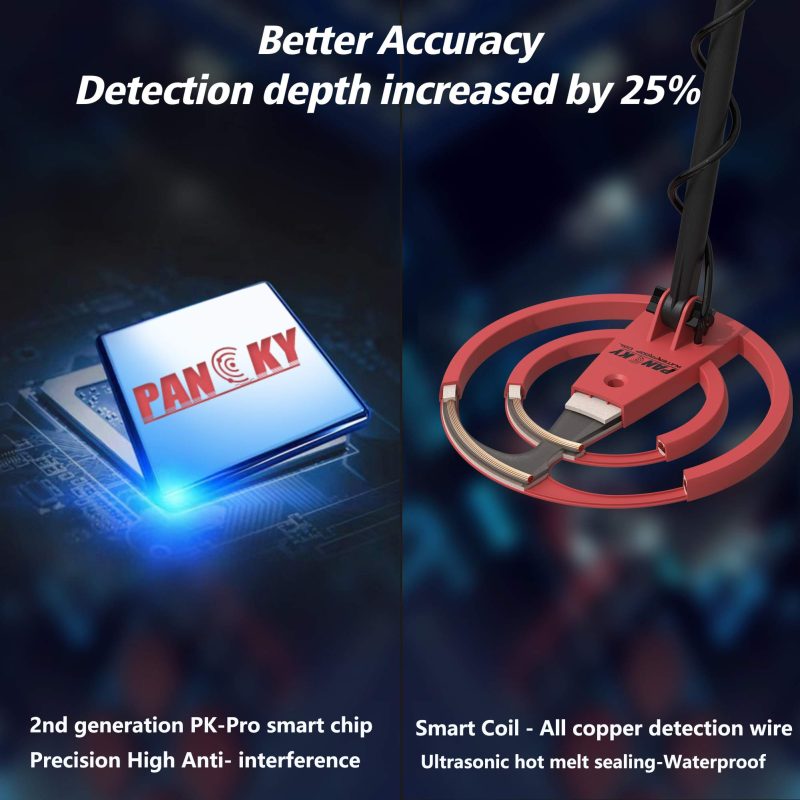 PANCKY Metal Detectors for Adults Waterproof - Professional Higher Accuracy Gold Detector with LCD Display, 5 Mode, Advanced DSP Chip 10" Coil Metal Detectors - PK0075 - Image 5