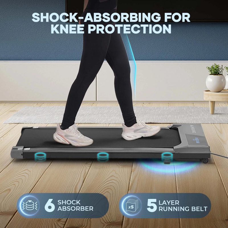 MaxKare Walking Pad Under Desk Treadmill with Remote Control 2.25HP 0.6-3.8MPH for Home Office, 265lbs Weight Capacity - Image 4