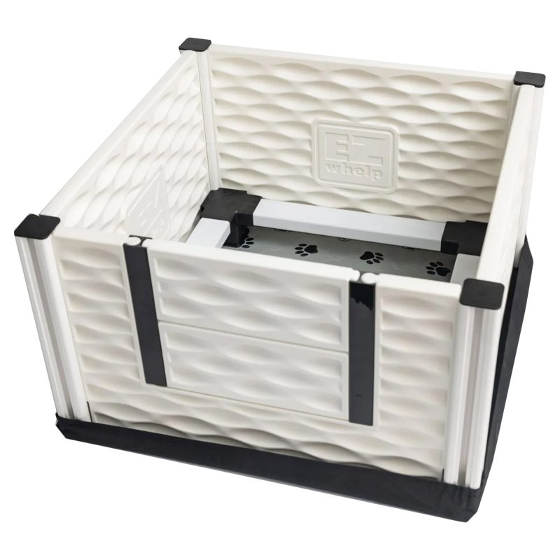 EZclassic 48 x48 Puppy Dog Whelping Box Playpen w/Rails & Liner, Gray(Open Box) - Image 4