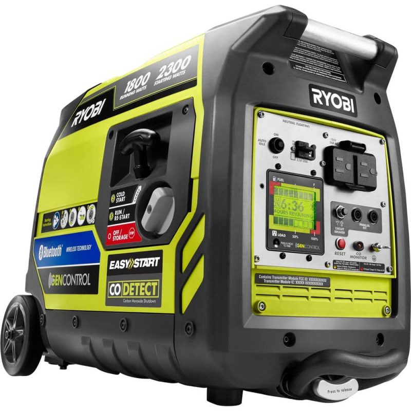 2,300-Watt Recoil Start Bluetooth Super Quiet Gasoline Powered Digital Inverter Generator with CO Shutdown Sensor RYi2322 - Image 5