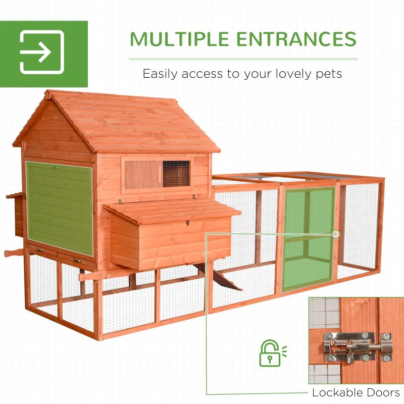 PawHut Large Chicken Coop Run Cage Duck Hen Chook House Poultry - Image 4