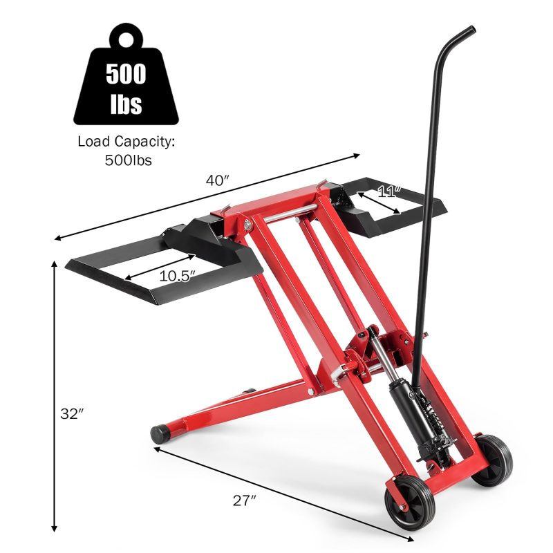 Costway Lawn Mower Lift Jack for Tractors & Zero Turn Riding Lawn Mowers 500lb Capacity - Image 2