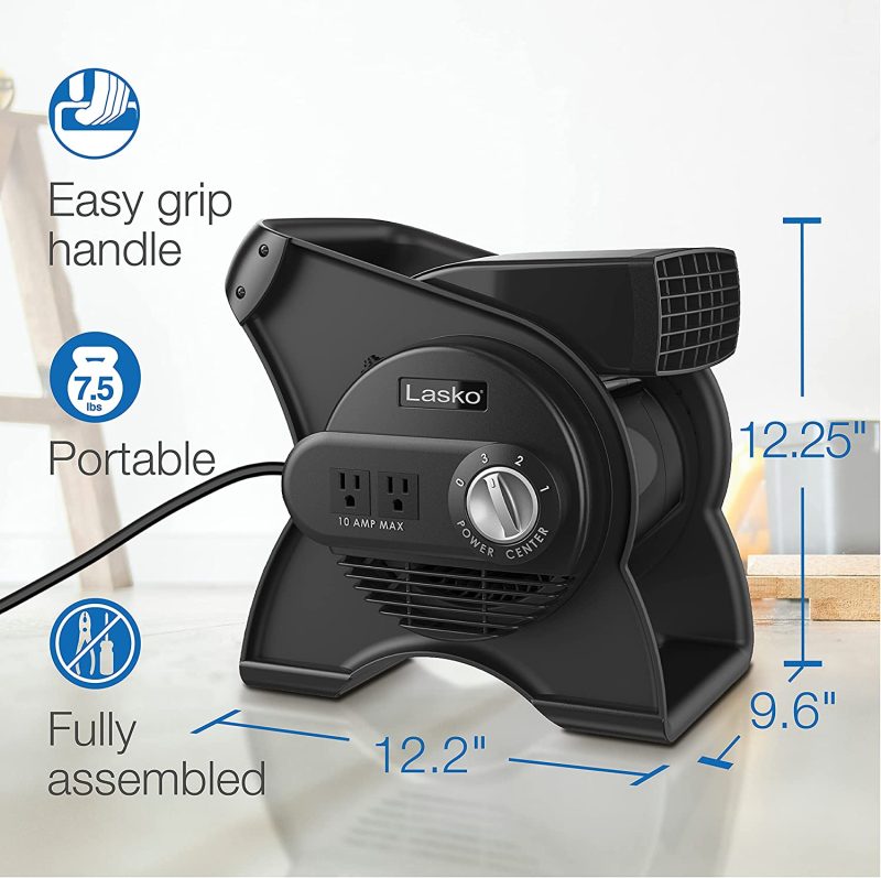 Lasko U12104 Pivoting Pro Blower Fan for Cooling， Ventilating， Exhausting and Drying - Image 5