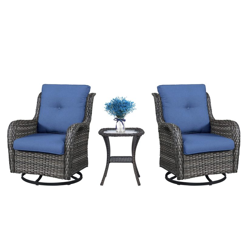 Belord Patio Swivel Rocking Chairs