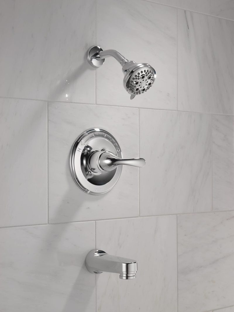 Delta Faucet Classic Bathtub Faucet Set, Shower Faucet Set, Delta Shower Trim Kit, Tub and Shower Faucet Combo, Chrome T13420-PD (Valve Not Included) - Image 8