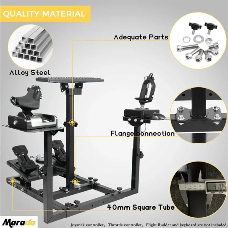 Marada Flight Simulator Cockpit Racing Steering Stand Adjustable Fit for Thrustmaster HOTAS Warthog - Image 5